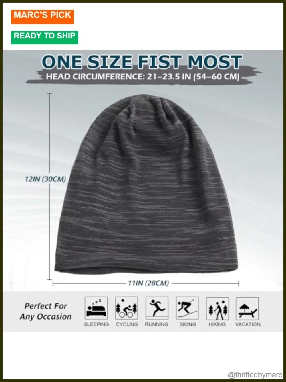 Cotton Blend Slouchy Beanie - Oversize Skull Cap, Sleep & Chemo Hat